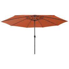 Berkfield Garden Parasol with LED Lights 400 cm Terracotta