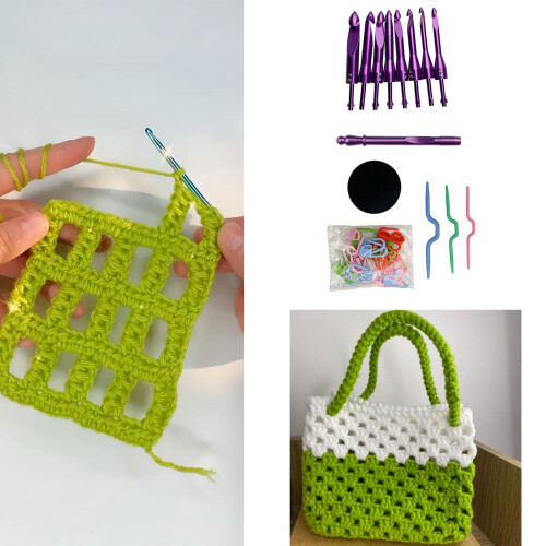 Ergonomische Häkelnadel mit 8 austauschbaren Spitzen, 1