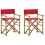 Berkfield Folding Director's Chairs 2 pcs Red Bamboo and Fabric 1