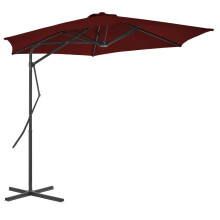 Berkfield Garden Parasol with Steel Pole Bordeaux Red 300x230 cm