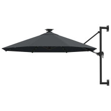 Berkfield Wall-mounted Garden Parasol with LEDs 300 cm Anthracite