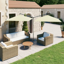Berkfield Double Garden Parasol with Steel Pole Sand 600x300 cm