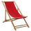 Berkfield Deck Chair Bamboo and Canvas Red 1