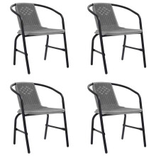 Berkfield Garden Chairs 4 pcs Plastic Rattan and Steel 110 kg