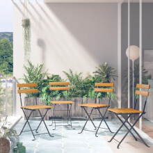Berkfield Folding Bistro Chair 4 pcs Solid Acacia Wood