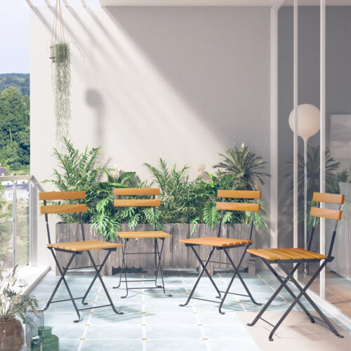 Berkfield Folding Bistro Chair 4 pcs Solid Acacia Wood
