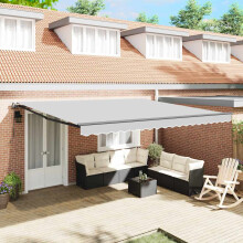 Berkfield Awning Frame Manual Anthracite 400 x 350 cm Aluminium