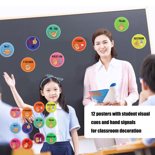 12 Classroom Visual Cue Posters Waterproof Educational Charts 1