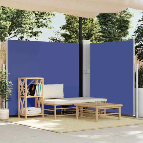 Berkfield Patio Retractable Side Awning 170x1200 cm Blue