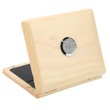 Saxophone Reed Case with Hygrometer, Compact Wooden Holder Box for Alto and Tenor, Wood Color Blue