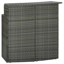 Berkfield Garden Bar Table Grey 120x55x110 cm Poly Rattan