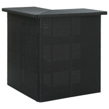Berkfield Corner Bar Table Black 100x50x105 cm Poly Rattan