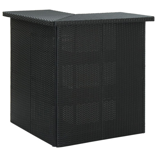 Berkfield Corner Bar Table Black 100x50x105 cm Poly Rattan