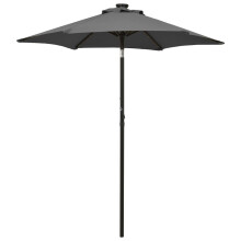 Berkfield Garden Parasol with LED Lights Anthracite 200x211 cm Aluminium