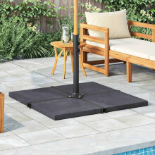 Berkfield Umbrella Weight Plate Black Granite Square 25 kg