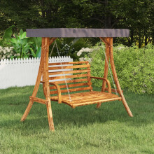 Berkfield Swing Frame with Anthracite Roof Bent Wood with Teak Finish