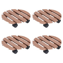Berkfield Plant Trolleys 4 pcs Brown ò30x7,5 cm WPC