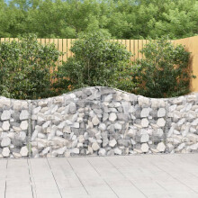 Berkfield Arched Gabion Baskets 14 pcs 200x30x80/100 cm Galvanised Iron