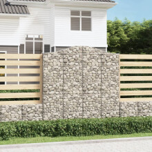 Berkfield Arched Gabion Baskets 2 pcs 200x30x200/220 cm Galvanised Iron