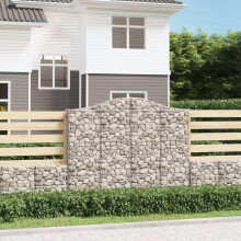 Berkfield Arched Gabion Baskets 3 pcs 200x30x160/180 cm Galvanised Iron