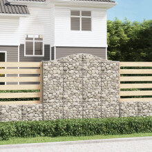 Berkfield Arched Gabion Baskets 2 pcs 200x30x180/200 cm Galvanised Iron