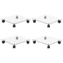 Berkfield Plant Rollers 4 pcs 35x35 cm Tempered Glass Square