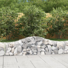 Berkfield Arched Gabion Baskets 10 pcs 200x30x40/60 cm Galvanised Iron