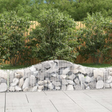 Berkfield Arched Gabion Baskets 4 pcs 200x30x40/60 cm Galvanised Iron