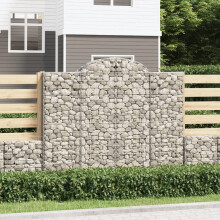 Berkfield Arched Gabion Baskets 2 pcs 200x50x160/180 cm Galvanised Iron