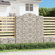 Berkfield Arched Gabion Baskets 2 pcs 200x50x220/240 cm Galvanised Iron