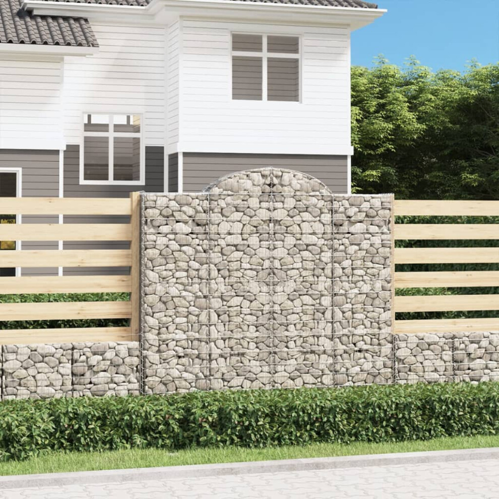 Berkfield Arched Gabion Baskets 5 Pcs 200X30x180/200 Cm Galvanised Iron 1367922438731