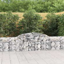 Berkfield Arched Gabion Baskets 3 pcs 300x30x60/80 cm Galvanised Iron