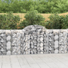 Berkfield Arched Gabion Baskets 2 pcs 200x50x100/120 cm Galvanised Iron