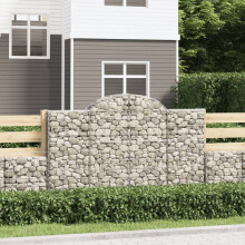 Berkfield Arched Gabion Baskets 7 pcs 200x50x120/140 cm Galvanised Iron