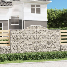 Berkfield Arched Gabion Baskets 15 pcs 300x50x160/180 cm Galvanised Iron