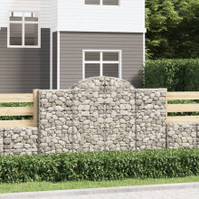 Berkfield Arched Gabion Baskets 40 pcs 200x30x120/140 cm Galvanised Iron