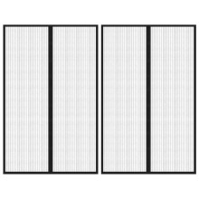 Berkfield Insect Door Curtains 2 pcs with Magnet Blocks Black 220x130 cm