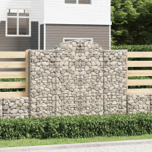 Berkfield Arched Gabion Baskets 15 pcs 200x50x160/180 cm Galvanised Iron