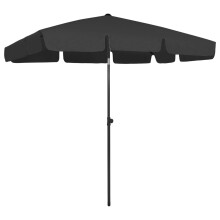 Berkfield Beach Parasol Black 200x125 cm