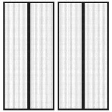 Berkfield Insect Door Curtains 2 pcs with Magnet Blocks Black 220x110 cm