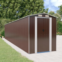 Berkfield Garden Shed Dark Brown 192x938x223 cm Galvanised Steel