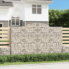 Berkfield Arched Gabion Baskets 15 pcs 300x50x180/200 cm Galvanised Iron