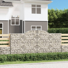 Berkfield Arched Gabion Baskets 15 pcs 300x50x140/160 cm Galvanised Iron