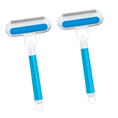 Pet Hair Remover Window Cleaner Tool with Ergonomic Handle-Blue