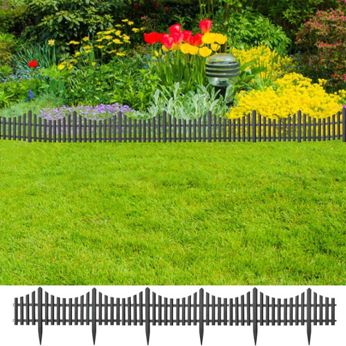 Berkfield Lawn Edgings 17 pcs Anthracite 10 m PP