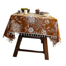 Vintage Florals Tablecloth Elegant-150 150cm Warm brown