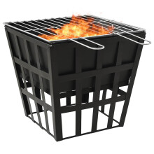 Berkfield 2-in-1 Fire Pit and BBQ 34x34x48 cm Steel