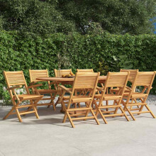 Berkfield Folding Garden Chairs 8 pcs 55x62x90 cm Solid Wood Teak
