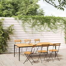 Berkfield Folding Garden Chairs 6 pcs Steel and Solid Wood Acacia