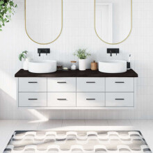 Berkfield Bathroom Countertop Dark Brown 180x60x(2-6) cm Treated Solid Wood